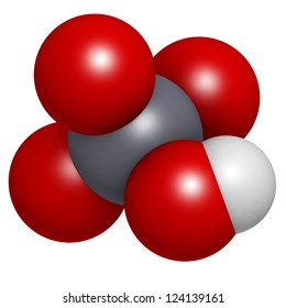 Chromic Acid  (H2CrO4) Molecule, Chemical Structure. Chromic Acid Is A Highly Corrosive Oxidising Agent And Contains The Highly Toxic And Carcinogenic Hexavalent Chromium.