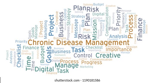 Chronic Disease Management Word Cloud, Made With Text Only.