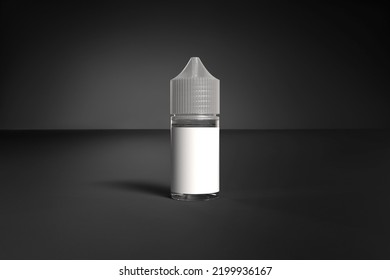 Chubby Gorilla 30ml Vape e Juice Bottle filled with Nicotine Vape Juice with a white label, 3D Render Illustration on a Dark Background Setting, Graphic Resource for Illustrations.