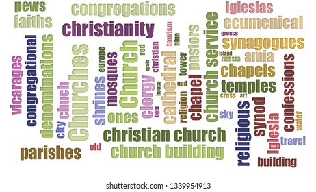 Churches Word Cloud Mixed Isolated On Stock Illustration 1339954913 ...