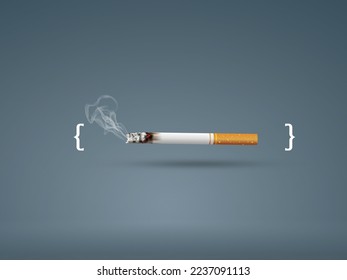 Cigarettes destroy healthy, no smoking day, craft style art concept - Powered by Shutterstock