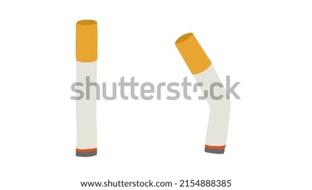 cigarrette and white background with drawing