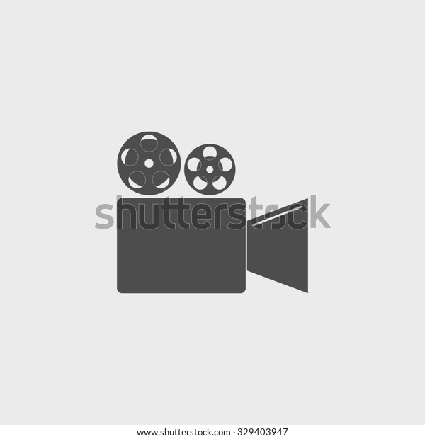 Cinema camera icon. Flat\
design style 