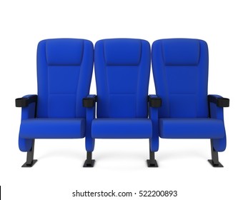 Cinema chair. 3d illustration isolated on white background 