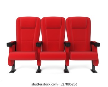 Cinema Chair. 3d Illustration Isolated On White Background 