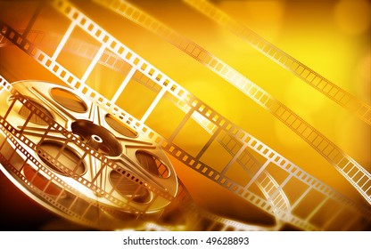 Cinema Film Reel (gold Colors)