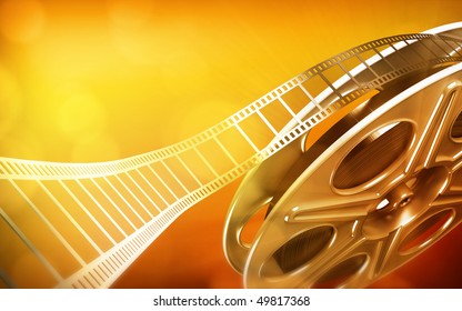 Cinema Film Reel (gold Colors)