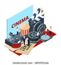 Cinema, Isometric Film Production And Postproduction Concept