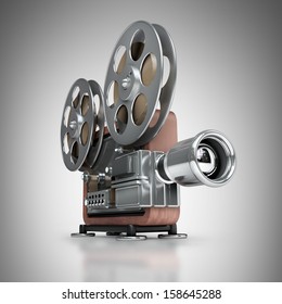 Cinema Projector Old-fashioned. High Resolution. 3D Image 