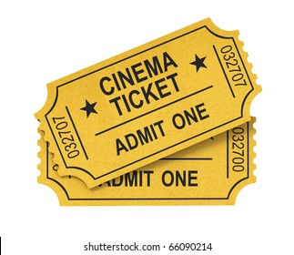 Cinema Ticket On White Background