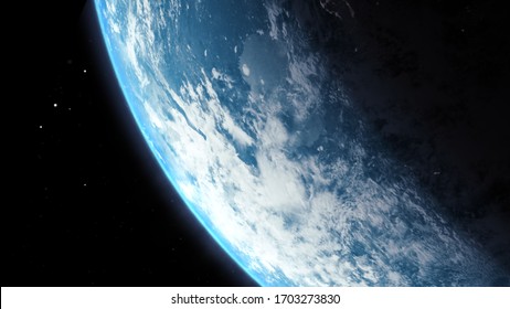 A Cinematic 3d Rendering-3d Illustration Of Planet Earth Rise Rotation Moving From Night Side To The Illuminated Daylight Side With The Sun Rising On The Planet's Horizon