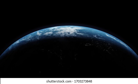 A Cinematic 3d Rendering-3d Illustration Of Planet Earth Rise Rotation Moving From Night Side To The Illuminated Daylight Side With The Sun Rising On The Planet's Horizon