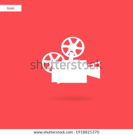 Cinematic theme. A video camera with a simple design style