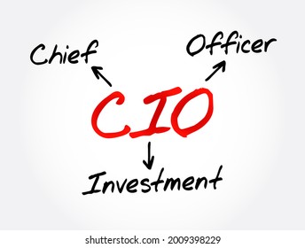 CIO - Chief Investment Officer Acronym, Business Concept Background