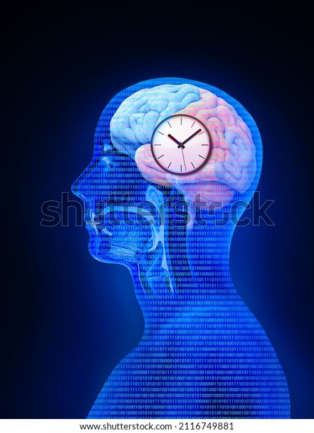 The circadian rhythms are controlled by circadian\
clocks or biological clock these clocks tell our brain when to\
sleep, tell our gut when to digest and control our activity in\
several day. 3d\
render