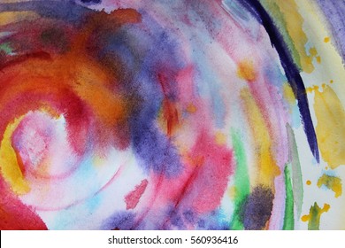 Circle abstract colorful background or Creative colorful background, Abstract art, Meditation, Watercolor