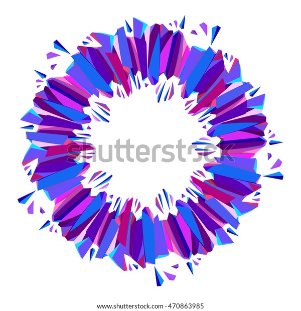 Circle Border Blue Geometric Frame On Stock Illustration 470863985