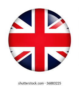 Circle Button Flag Of UK