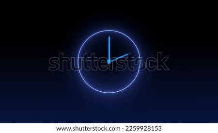 Circle clock icon in flat style, timer on black background