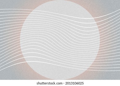 Circle   distort lines texture  Grainy psychedelic background  Stripe pattern  Abstract warped waves  Nostalgia  vintage  retro 70s style  Template  print  poster  Gray  white  beige pastel colors 