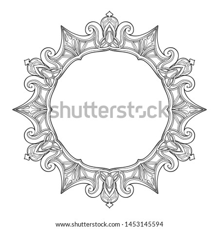 Circle with a Gothic pattern around the perimeter.
