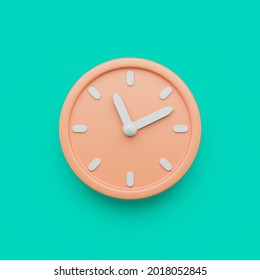 Circle Icon On Wall. Simple 3d Render Illustration On Vibrant Background.