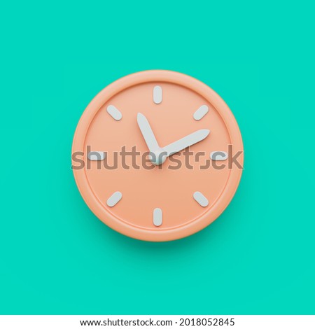 Circle icon on wall. Simple 3d render illustration on vibrant background.