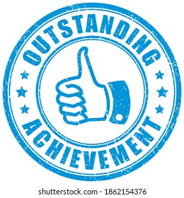 Circle Ink Stamp Outstanding Achievement On White Background