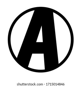 Circle with the letter a