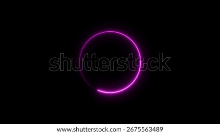 circle loading ber 4k illustration neon light on black background.	