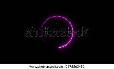 circle loading ber 4k illustration neon light on black background.	