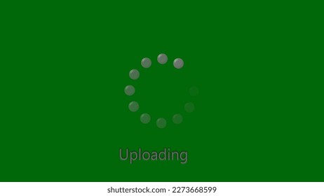 Circle loading icon ,processing bar ,on the green background .