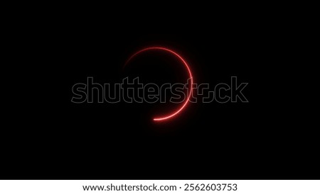 circle loading neon light royal blue color illustration on black background.