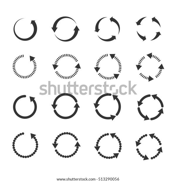 円の再読み込み回転ループ矢印セット 矢印とイラストの回転矢印記号を使用して再ロードに署名 のイラスト素材