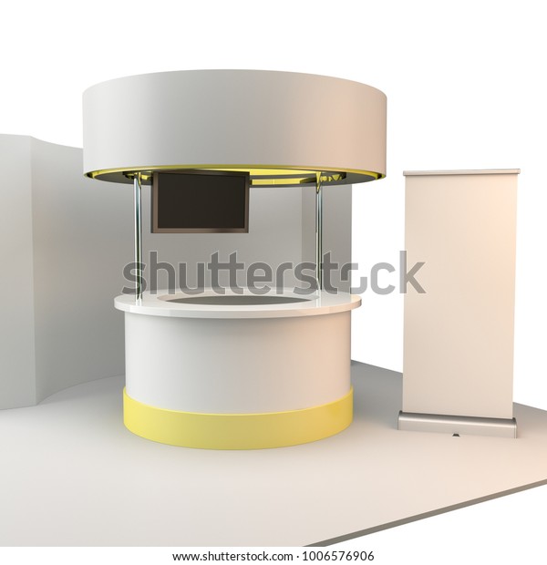 Download Circle Shape Booth Stand Mockup 3d Stock Illustration 1006576906