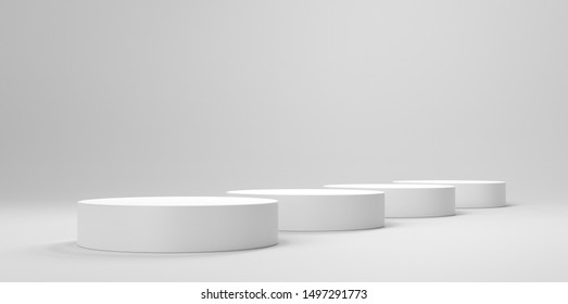 Circle Shape Empty Platorm, Scence Studio Or Pedestal For Display. 3D render - Powered by Shutterstock