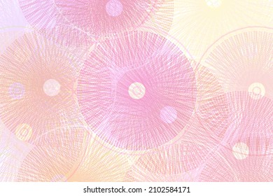 A Circle Shape Faded Transparent Orange Pink Mod Style Swirling Round Background Heart Shapes Wheel Pattern Lines Swirl Abstract Art