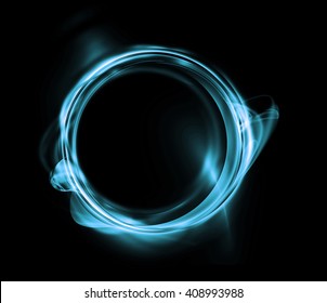 Circle Smoke Blue On Background Black