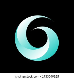 Circle swirl logo design elements pattern. Abstract spiral symbol in line art style. Jpeg illustration.