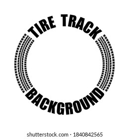 Circle Tire Track Silhouette With Sample Text Isolated On White Background