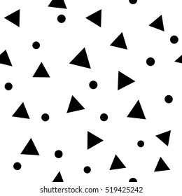 Circle And Triangle Seamless Pattern. Fashion Graphic Background Design. Modern Stylish Abstract Monochrome Texture. Template For Prints, Textiles, Wrapping, Wallpaper, Website Etc Illustration