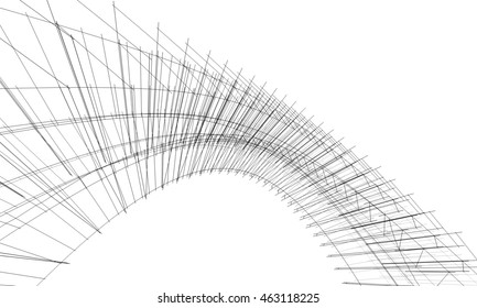 Circle, Tunnel, Sketch, 3d Illustration