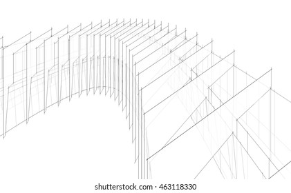 Circle, Tunnel, Sketch, 3d Illustration