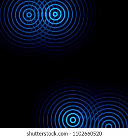 Circle vortex dark blue, abstract background