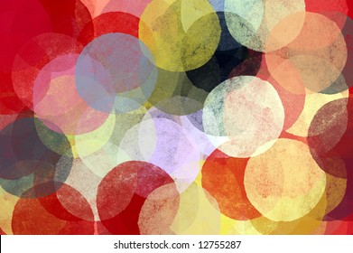 Circles Abstract Illustration. Brush Paint Impressionist Background Pattern.