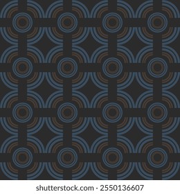 Circles seamless pattern background with a modern geometric design in dark tones