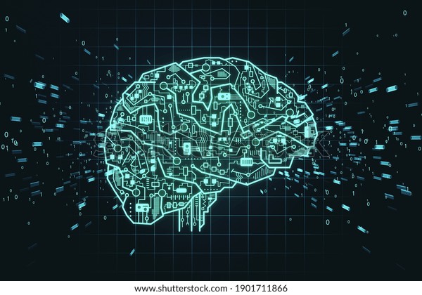 Circuit AI brain on\
digital connection background. Artificial intelligence and innovate\
concept. 3D\
Rendering