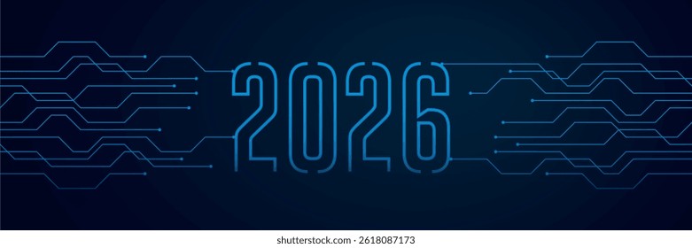 circuit board electronics digital technology banner 2026