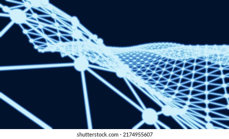 Circuit Technology Blue　illuminated Line Under Deep Blue Background With Hi-tech Digital Data Connection System And Computer Electronic Design. 3D Illustration. 3D CG. High Quality Rendering.