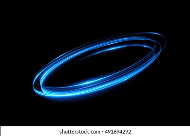 Circular lens flare. Abstract light tracing effect. Beautiful ellipse border. Luxury shining hole. 
Rotational lines. Power energy element. Space for message. Abstract ring background.
